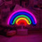 Luce al neon arcobaleno, luce notturna per camera da letto, luce a LED alimentata a batteria/USB, decorazione per Natale, festa di compleanno, camera da letto, lampada da tavolo per bambini