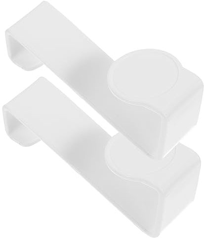 Hemobllo Toilet Seat Organizing Hooks Potty Hooks for Tank Plastic White 2 Pieces Easy Installation Home Decor