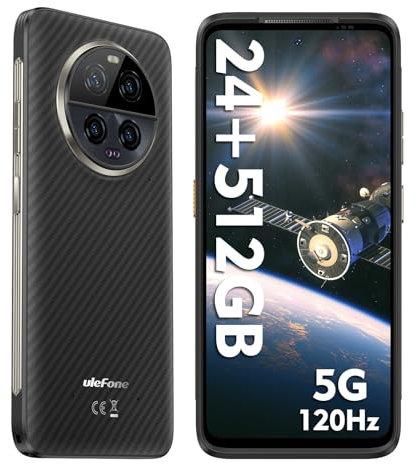 Ulefone Armor 23 Ultra Outdoor Handy 5G Zwei-Wege-Satellitennachrichten Outdoor Smartphone ohne vertrag 24GB + 512GB 6.78 Zoll FHD+ 120Hz, 50MP+50MP+64MP+50MP Kamera, Android 13, 5280mAh NFC- Schwarz