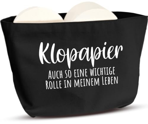 COZYINT Witzige Toilettenpapier Aufbewahrung Schwarz | Platzsparende Klopapier Aufbewahrung für Badezimmer oder Toilette/Klo | Bad Deko | Toilettenpapierhalter Korb (Wichtige Rolle) (Klopapier)