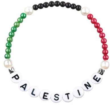 GHYJPAJK Bracelet drapeau de la Palestine, bracelet de perles Palestine I Stand avec bracelet enveloppant la Palestine, bracelet palestinien pour homme et femme
