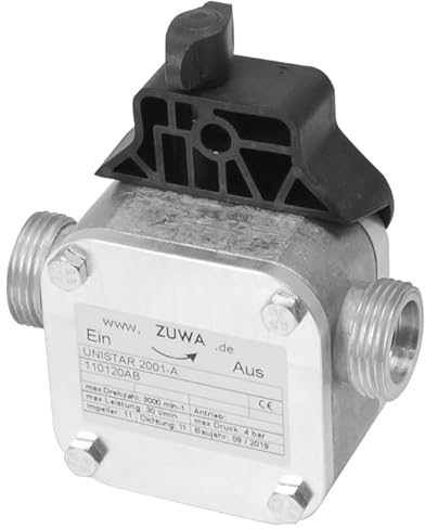 ZUWA UNISTAR/V 2001-A - Bohrmaschinenpumpe mit Adapter Impellerpumpe mit Adapter für Tiefenanschlag der Bohrmaschine - Ein-/Ausgang 3/4 Zoll Außengewinde