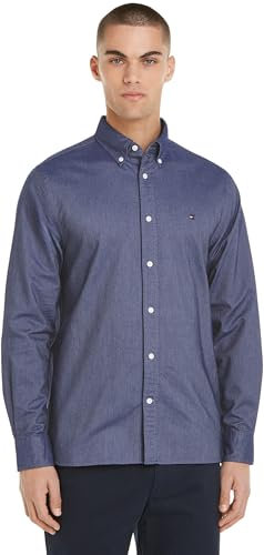 Tommy Hilfiger Chemise Homme Oxford Shirt Manches Longues, Bleu (Desert Sky), M