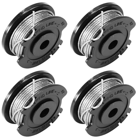 Konesky 4 Stück Rasentrimmer Spule, Durchmesser 1,65 mm, Rasentrimmer-Fadenspule für BOSCH Easy GrassCut18-230, Ersatzspulenschnur für EasyGrassCut 26 TYP 3 600 HC1 JB 230 V/ROK