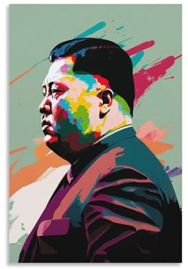 Lustiges Poster mit Kim Jong Un, Surrealismus, coole Kunstwerke, Gemälde, Wandkunst, Leinwanddrucke, hängende Bilder, Poster, 40,6 x 61 cm