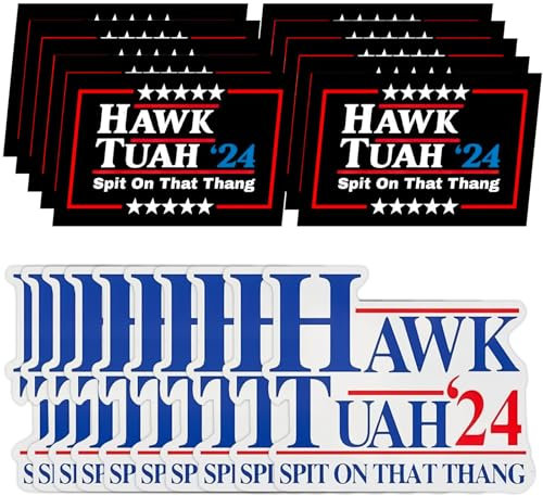 Carreneu Hawk Tuah Aufkleber 20 Pcs Wasserdicht PVC Schwarz Matt Sticker Dekal Dekoration Outdoor