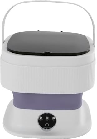 Mini Waschmaschine Camping Waschmaschine Faltbare 10L Tragbare Waschmaschine Mit Abflussrohr Und Abtropfkorb,Zum Reinigen Von Handtüchern, T-Shirts, Unterwäsche, Socken (Lila)