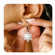 MACACHII Weihnachtsohrringe Silber 925 Hängend| Schneeflocken Ohrringe Weihnachten Cubic Zirconia Anhänger für Damen und Mädchen | Hypoallergen, Weihnachtsschmuck Damen