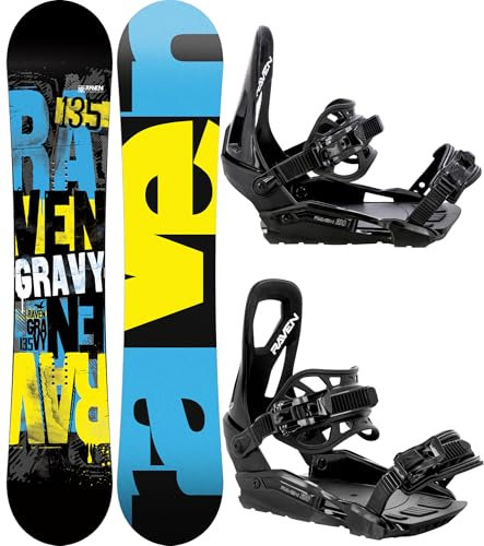 Snowboard Set: Snowboard Raven Gravy Junior + Bindung Raven s230 Black (145cm + s230 Black S/M)