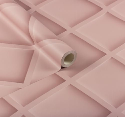 WPE® Pink Wood Panel Wallpaper - with Shadows Showing A 3D Effect - Girls Wallpaper for The Ultimate Chic, Modern, Minimalistic Designer Look [Exclusive to WPE]