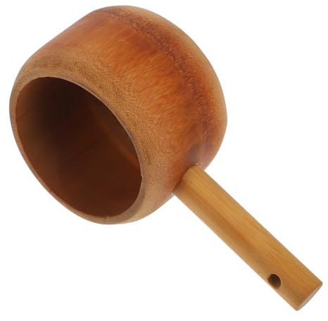 OSOLADY Wooden Soup Ladle Serving Spoon Deep Bowl for Bathing Kitchen Use Handmade from