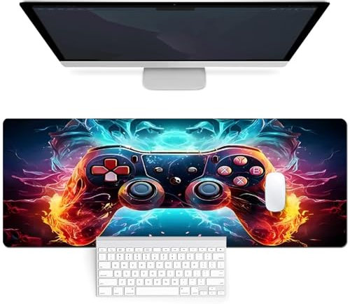 Mauspad 800x300mm Gaming Mousepad, Mouse Pad mit Vernähte Kanten Wasserdicht Anti-Rutsch für PC-Büro, Arbeit, Gaming, Studium, Laptop, Computer verbessert Präzision und Geschwindigkeit(Stil-D)