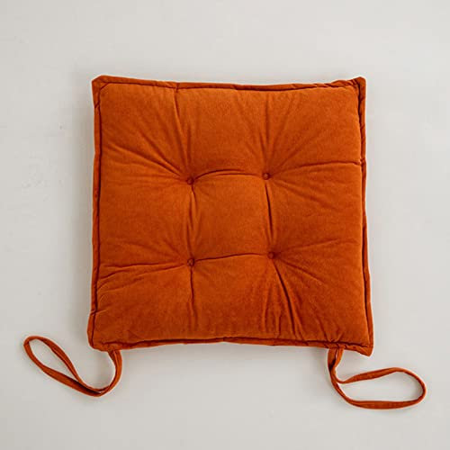 Esszimmerstuhl-Sitzkissen, einfarbig, mit Sesselrolle und Gurten für einfache Befestigung, Küchenstuhlpolster mit 4 Stichen, 4 Stück