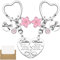 LunarCharm 2 Stück Mutter Tochter Herz Schlüsselanhänger Set mit Umschlag, Geschenke für Mama, Muttertag, Geburtstag, Tochter Motivierende Geschenke, Geschenke für Tochter