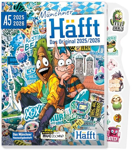Häfft® Original Hausaufgabenheft 2025/2026 A5 München ultimativer Schülerkalender, Schülerplaner - nachhaltig & klimafreundlich