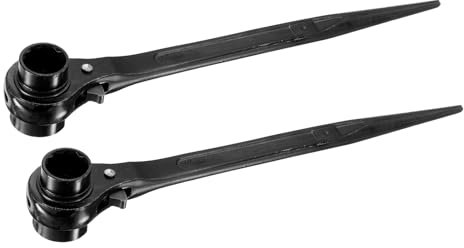 sourcing map 24 x 30mm Hexagon Scaffold Podger Ratchet Spanner Ratcheting Socket Wrench Tool (Black) 2pcs
