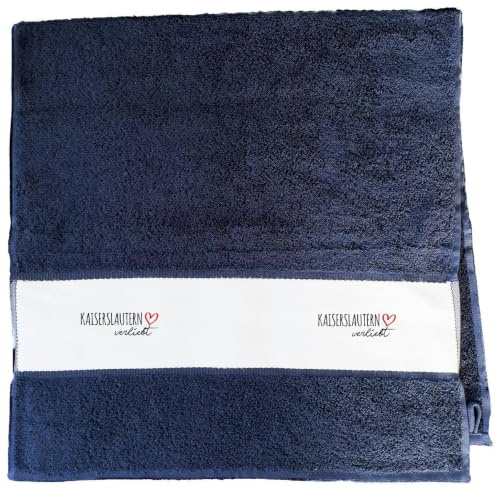 Huuraa Handtuch Kaiserslautern verliebt Geschenk | 50x100cm French Navy Baumwolle Handtuch Geschenkidee Blaues Gästehandtuch mit Motiv Gästetuch Weich und Saugstark