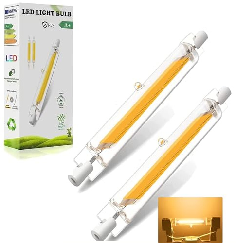 DafuDaGui R7S LED 20W dimmbar 118mm | Direktersatz für 200W halogenstab in Warmweiß (3000K), 2000LM/CRI85, flimmerfrei, 90% sparsamer, Einfacher Einbau, 2er-Pack