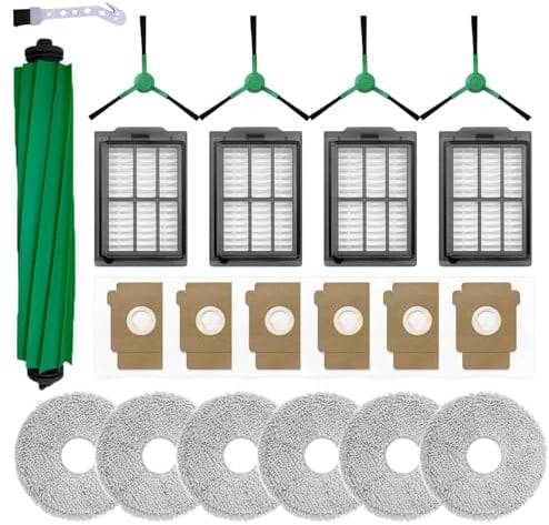 LOVOBO Lot de 22 accessoires pour robot aspirateur iRobot Roomba Plus 405/505/507 Combo Pièces de rechange, 1 brosse principale, 6 sacs à poussière, 4 brosses latérales, 6 filtres HEPA, 4 chiffons de