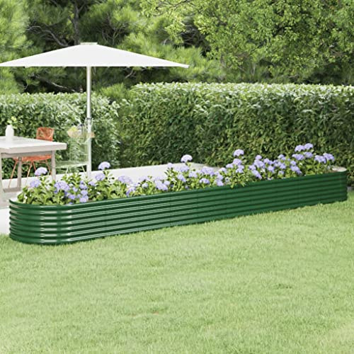 SKM Lit surélevé de Jardin Acier galvanisé 440x80x36 cm Vert,Maison & Jardin,Pelouses & Jardins,Jardinage,Pots & Cache-Pots,Vert,13.92KG,318933