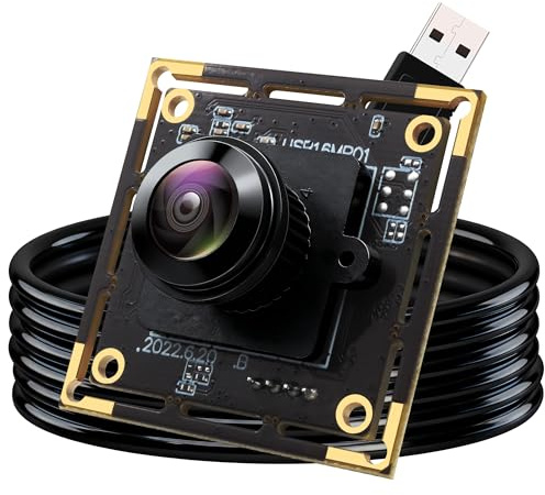 Accum USB Fisheye Kamera 16MP, 180° Weitwinkel Kameramodul für Raspberry Pi | USB 2.0 Lightburn Kamera UHD 4K, Plug & Play für PC, Lasergravur, Jetson Nano, Machine Vision, Sicherheitsüberwachung