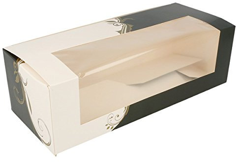 García de Pou 204.76 Gebäckboxen mit Fenster, 275 g/m², 26 x 11 x 8 cm, 50 Stück, Weiß