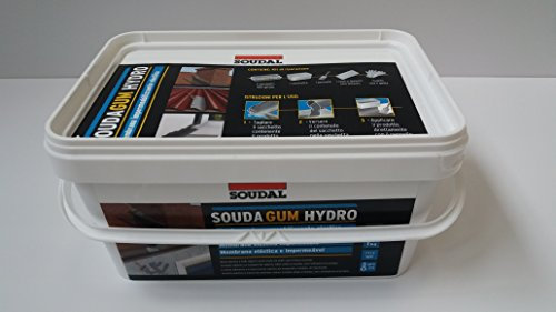 Soudal, Soudagum Hydro, 1kg, Grigio, Rivestimento Impermeabile e Verniciabile, Per Riparazioni e Protezione, Ideale per Tetti e Grondaie, Adatto per Uso Esterno e Interno