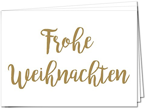 TYSK Design Postkarten Frohe Weihnachten - 20 Postkarten Gold Karte Deko Weihnachten Weihnachtskarte Weihnachtsgruß