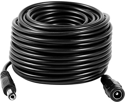 Vanxse Dc 12v CCTV Power Extension Cable 2.1x5.5mm for CCTV Security Camera WiFi IP Surveillance Camera NVR Dvr LED Strip Router Christmas Light (15Meters-50FT)