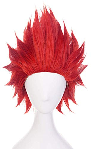 Topcosplay Anime Perücke Rot, kurz Cosplay Perücke mit Perückenkappe Perücke für Halloween, Kostüm Party, Karneval, Fasching