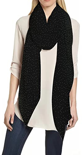 Lina & Lily Sparkle Hochzeit Party Schal Tuch Hijab Turban mit Strass (Schwarz)