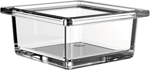 Emco Liaison Glasschale quadratisch für Reling, Kristallglas klar, flach