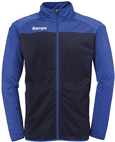 Kempa Kinder Prime Poly Jacke Sportjacke, Marineblau / Königsblau, 164