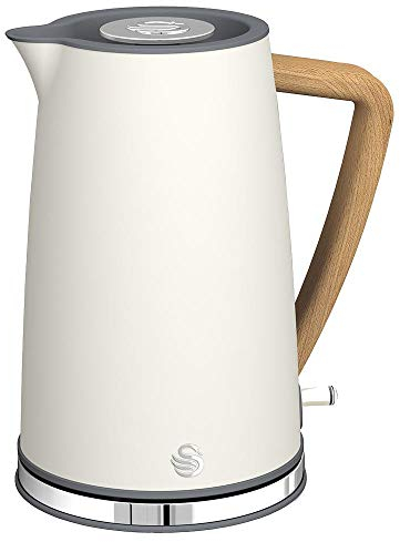 1.7L Nordic Style Cordless Kettle White, Appliance Type Kettle, Capacity 1.7l, Plug Type UK, Power Rating 3000W, Product Range Swan Nordic Kitchen Range, Colour Cotton White, Electrical Consumer Goods