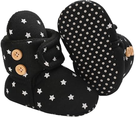 Babyschuhe Winterschuhe Baby Stiefel Krabbelschuhe Weiche Sohle Warme Booties Neugeborenen Lauflernschuhe Kuschelige Fleece-Stiefel mit rutschfestem Boden für Kleinkinder