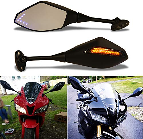 Motorrad spiegel Integrierter Rückspiegel mit LED-Blinker für CBR GSXR CBR250R CBR300R GSXR 600