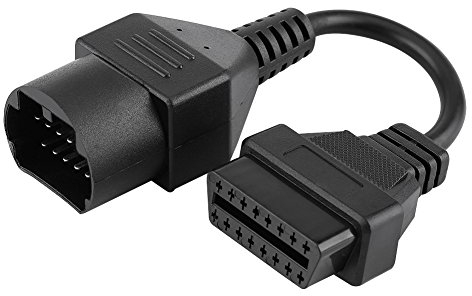 EVGATSAUTO 17-poliges bis 16-poliges OBD2-Adapterkabel, OBD-II-OBDII-Anschluss Diagnosescannerkabel Kompatibel mit