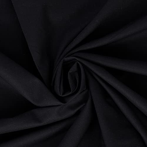 FT Fashion Track schwarzer Stoff Baumwolle Meterware UK – 147,5 cm breit – 100% Baumwollstoff einfarbig – 60 Quadrat – erhältlich in 14 Farben und 5 Größen (1 Meter, Schwarz)