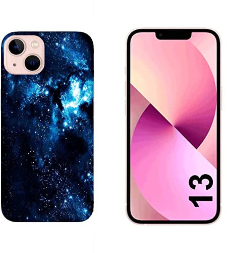 Generico Cover compatibile con Cover Apple iPhone 13 Nebulosa di Orione nello spazio Galassia blu/Gel di silicone morbido TPU