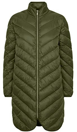 fransa FRBAPADDING Damen Steppmantel Wintermantel Winterjacke mit Stehkragen Lang abgerundeter Saum, Größe:M, Farbe:Hedge (180515)