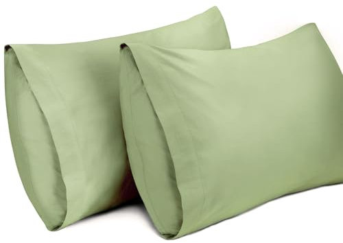 Lirex 2er Pack Kissenbezug 50 x 75 cm - 100% Baumwolle Kissenbezüge-Anthrazit-Kissenhülle-Hypoallergen, Oeko-TEX Zertifiziert, Grün