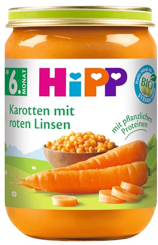 HiPP Bio Gemüse Karotten mit roten Linsen, 6er Pack (6 x 190 g)
