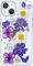 Abbery Designed iPhone 13 Clear Pressed Flower Case, Cute Soft TPU Transparent Dried Real Floral Aesthetic Case for Women Girls (Daisy Purple)
