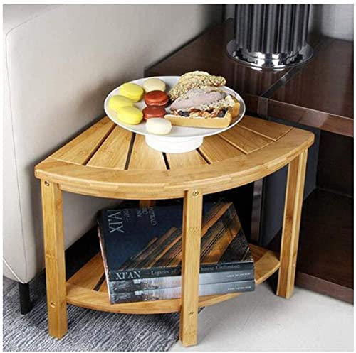 EEUK Sgabello da Doccia Bambu, Sgabello per Doccia angolare Impermeabile Sgabello A Gradini for Casa, Camera da Letto, Poggiapiedi da Bagno Sgabello da Barba Doccia Salvaspazio Sedia