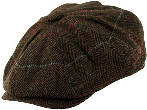 Hawkins Tweed Peaky-Style Bakerboy Cap, braun, 59 EU