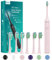 Brosse à Dent Électrique Soniques pour Gencive Sensible - Brosse A Dent Adultes Enfant avec 6 Têtes, 5 Modes, 4 Heures Charge et Utilisation 180 Jours, Brosses à Dents Ultrasoniques, Rose
