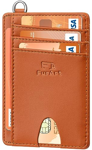 FurArt Schlank Kreditkartenetui,RFID-Blockierung Portemonnaie, Minimalistisch Kreditkarten Kartenetui für Herren und Damen