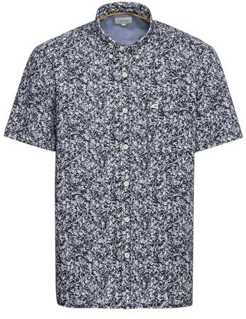 camel active Herren Kurzarmhemd aus Reiner Baumwolle Dunkelblau, Menswear-XL