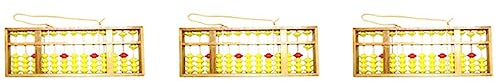 AutoSwan 3X Boulier Chinois Boulier Antidérapant Grande Taille Cintre en Bois avec 13 Colonnes Outil Soroban Chinois en Mathématiques Jouet D'ÉDucation de Maths pour Enfants 58cm