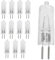 LedWekei G5.3 Halogen Bulbs,220v 75w Bulb 2 Pin Clear Capsule Lamp Bulb，Dimmable 2700K Warm White Light Bulbs (12 Pack)
